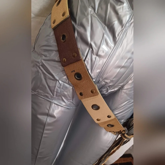 A Vintage Leather Brown Waist Tie Belt - Picture 4 of 6